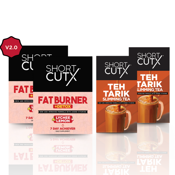 v2.0 Bundle of 4 : Lychee Lemon Fat Burner + Teh Tarik Slimming Tea